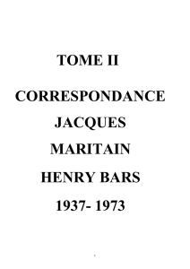 Correspondance Jacques Maritain/Henry Bars-1937