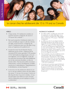 Le cancer chez les adolescents (de 15 à 19 ans) au Canada. HP35