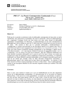 PHI 117 - La Pensée Contemporaine Continentale (3 cr.)