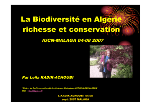 La Biodiversité en Algérie richesse et conservation