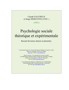 Psychologie sociale théorique et expérimentale.