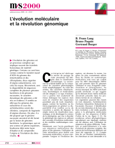 L`évolution moléculaire et la révolution génomique