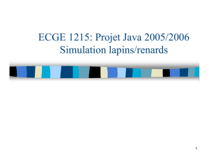 ECGE 1215: Projet Java 2005/2006 Simulation lapins