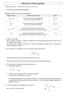 Sélectivité en chimie organique - Document sans