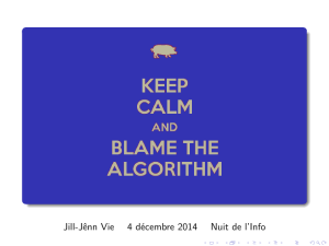Keep Calm and Blame the Algorithm - Jill