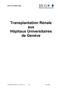 Protocoles transplantation rénale