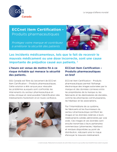 ECCnet Item Certification - Produits pharmaceutiques