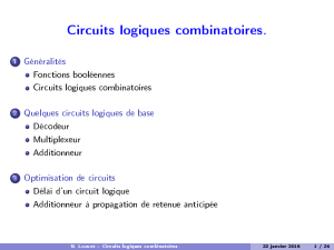 N. Louvet – Circuits logiques combinatoires.