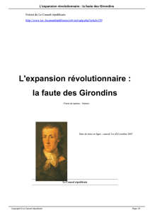 L`expansion révolutionnaire : la faute des Girondins