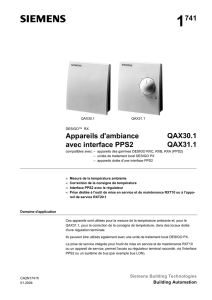 1741 Appareils d`ambiance avec interface PPS2 QAX30.1 QAX31.1