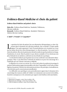Evidence-Based Medicine et choix du patient