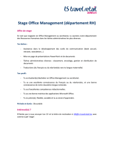 Stage Office Management/Secrétariat