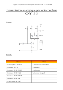 Transmission analogique par optocoupleur CNY 17-3