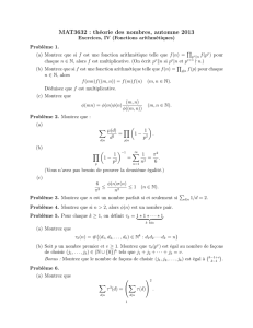 MAT3632 : théorie des nombres, automne 2013