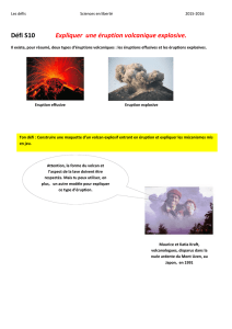 Défi S10 Expliquer une éruption volcanique explosive.