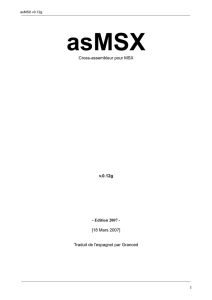 Cross-assembleur pour MSX v.0.12g - Edition 2007