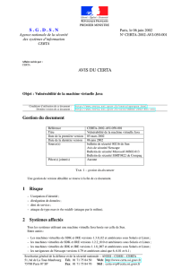 SGDSN AVIS DU CERTA Gestion du document 1 - Cert-FR