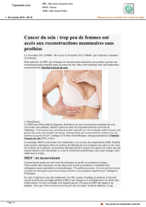 Cancer du sein : trop peu de femmes ont accès