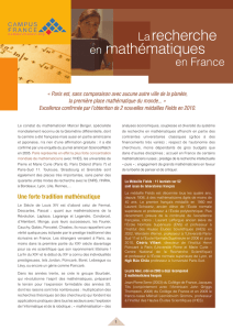 La recherche en mathématiques en France