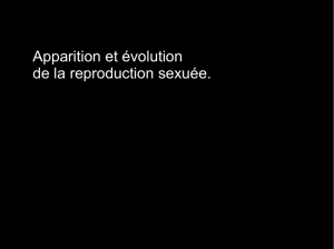 Apparition et évolution de la reproduction sexuée.