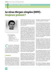 Le virus Herpes simplex (HSV) : toujours présent