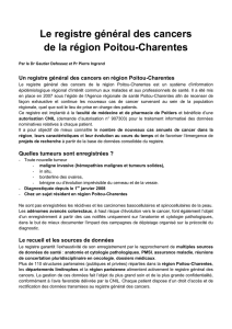 Le registre général des cancers de la région Poitou