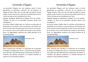 Pyramides d`Égypte Pyramides d`Égypte