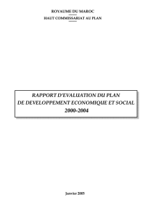rapport d`evaluation du plan de developpement economique