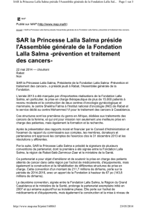 SAR la Princesse Lalla Salma préside l`Assemblée générale de la