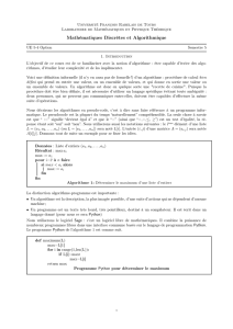Mathématiques Discrètes et Algorithmique - LMPT