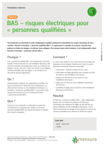 BA5 – risques électriques pour « personnes qualifiées »