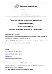 Formation initiale en Analyse Appliquée du Comportement (ABA)