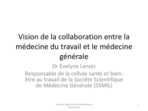Vision de la collaboration entre la médecine du travail et le