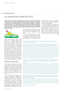 Les propositions santé de l`UDC