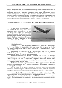 Crashes de C 47 de l`USAAF, à la Toussaint 1944