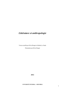 Littérature et anthropologie - IRIS Università degli Studi di Napoli