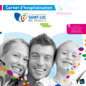 Carnet d`hospitalisation - Cliniques universitaires Saint-Luc
