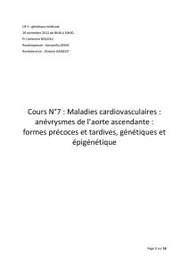 Cours N°7 : Maladies cardiovasculaires : anévrysmes de l`aorte
