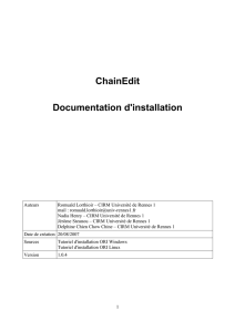 ChainEdit Documentation d`installation