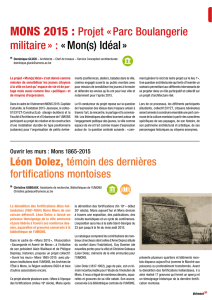 MONS 2015 : Projet « Parc Boulangerie militaire » : « Mon