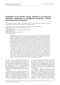 Adaptation to the climate change: Interest of a prospective approach