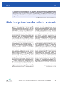 Médecin et prévention – les patients de demain
