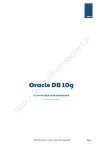 Oracle DB 10g - Aide informatique n°1