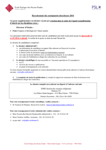 Profil de poste / Job Profile - École Pratique des Hautes Études