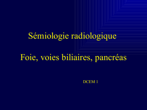 Sémiologie radiologique Foie, voies biliaires, pancréas