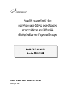 Rapport annuel 2003-2004 - Commission scolaire de Kamouraska