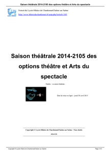 Saison théâtrale 2014-2105 des options théâtre et Arts du spectacle