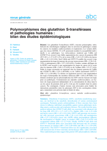 Polymorphismes des glutathion S-transférases et pathologies