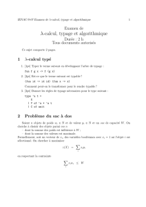 λ-calcul, typage et algorithmique