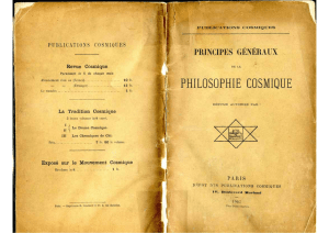principes generaux de la philosophie cosmique.
